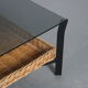 1960s Coffee table with wicker and smoked glass, Netherlands