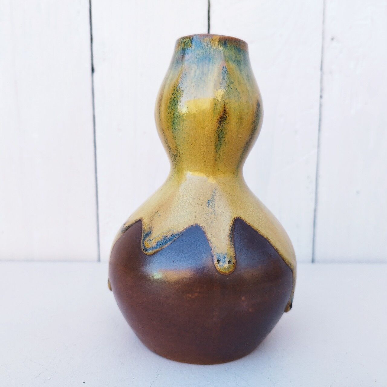 Sandstone vase flamed by Ligers for J.M Maure