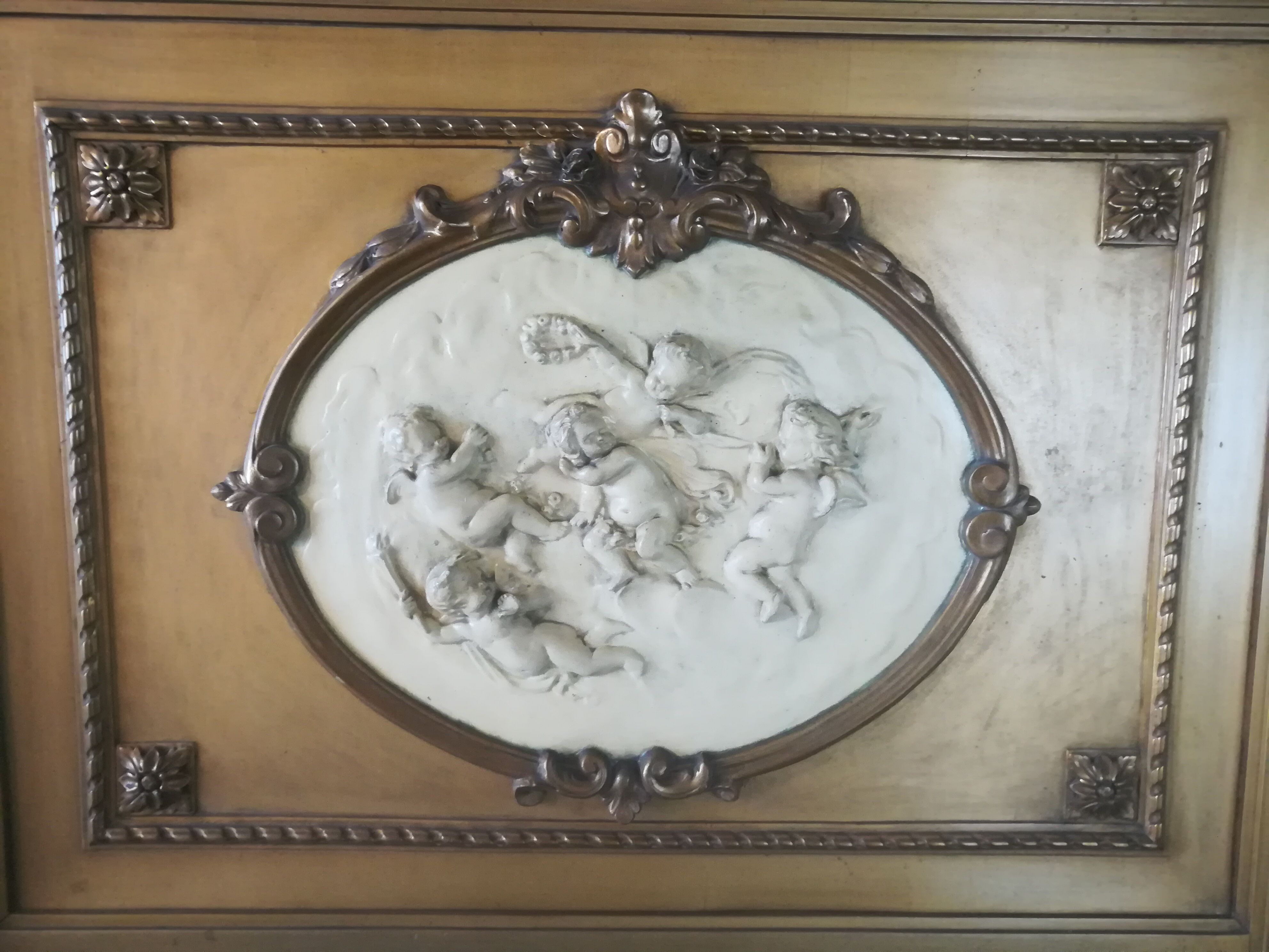 Louis XVI style mirror trumeau with angels 89x172cm