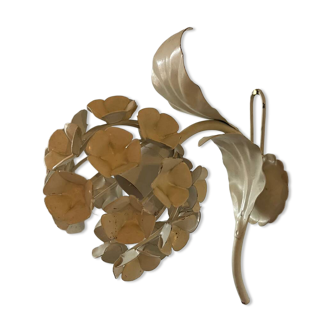 Applique fleur en métal écru