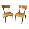 Paire de chaises d'écolier