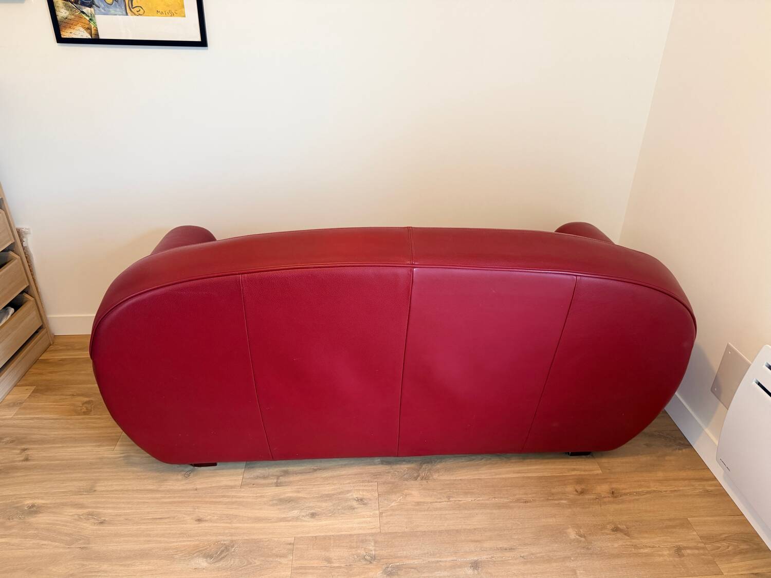 Red leather Sufren 2-seater sofa