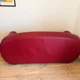 Red leather Sufren 2-seater sofa