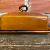 Beurrier Ancien ST CLEMENT Céramique Marron Made In France Vintage #D8