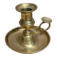Antique brass candlestick with pusher