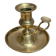 Antique brass candlestick with pusher