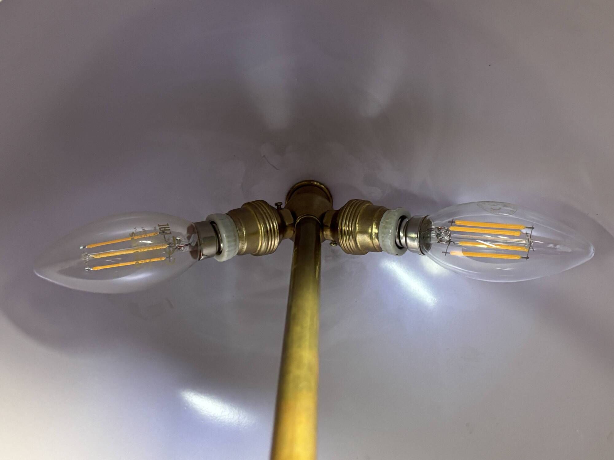 Midcentury Italian scallop mushroom wavy brass desk or table lamp, 1960s