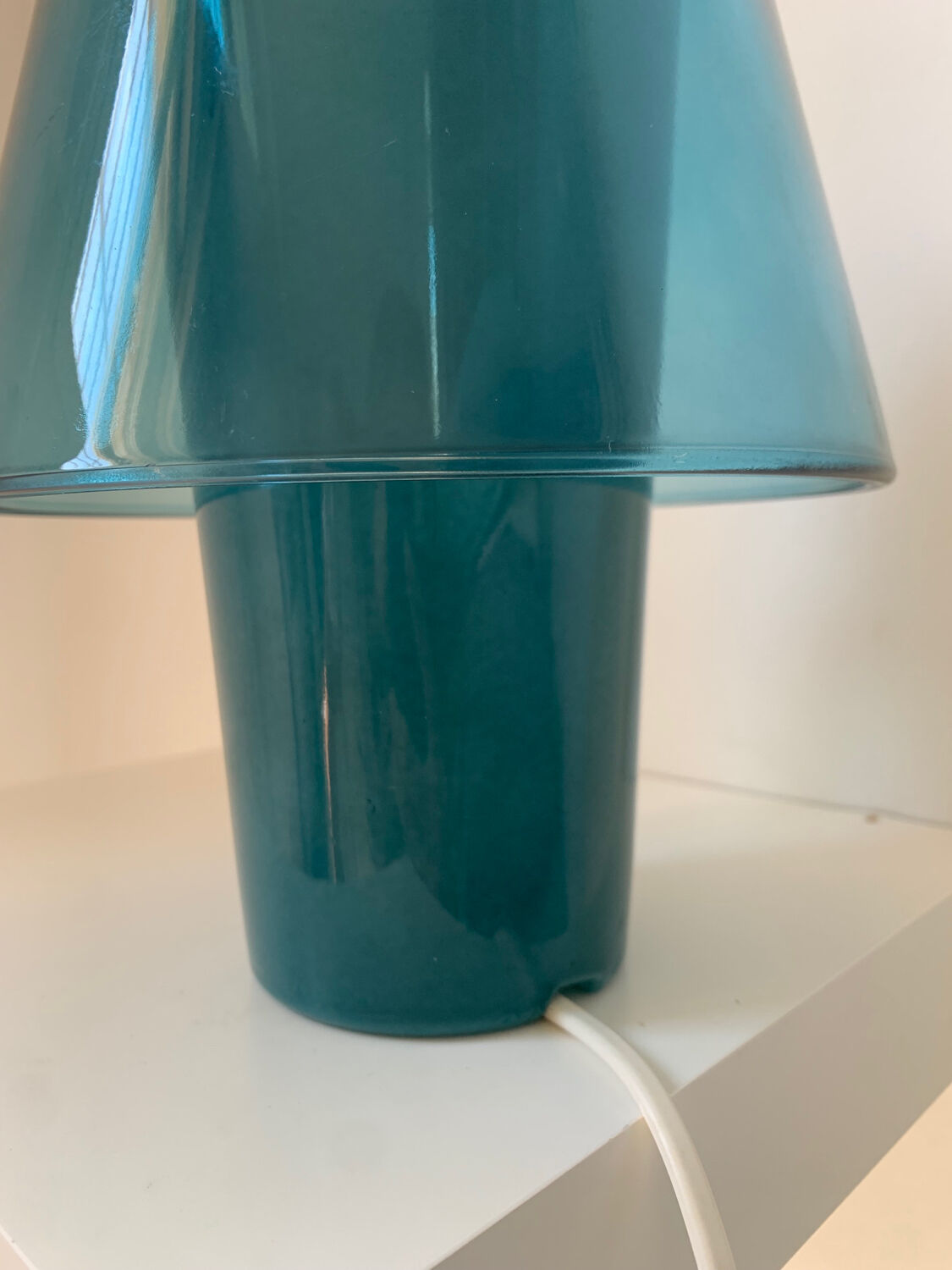 Blue glass table lamp