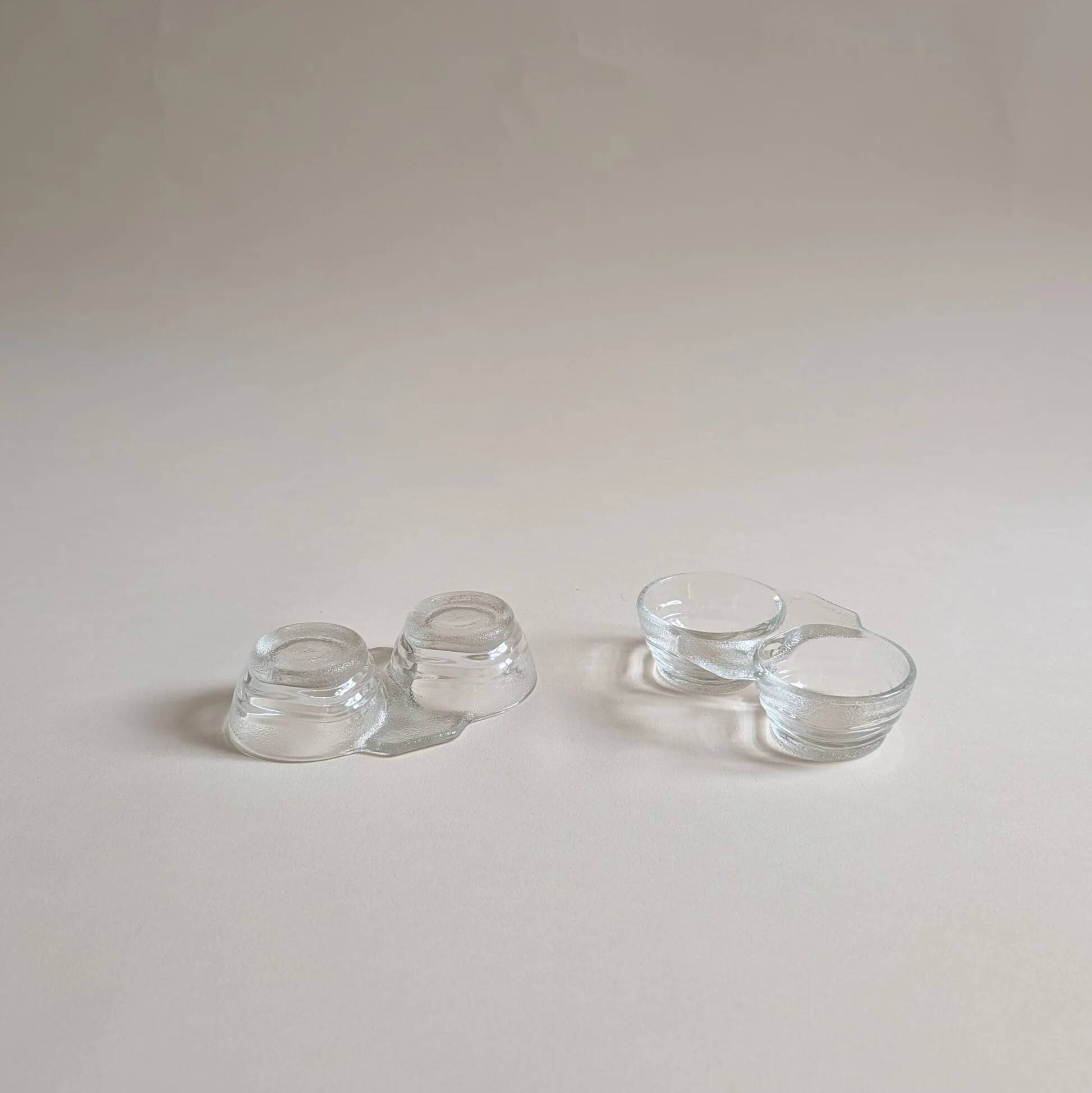 Pair of glass salt and pepper shakers