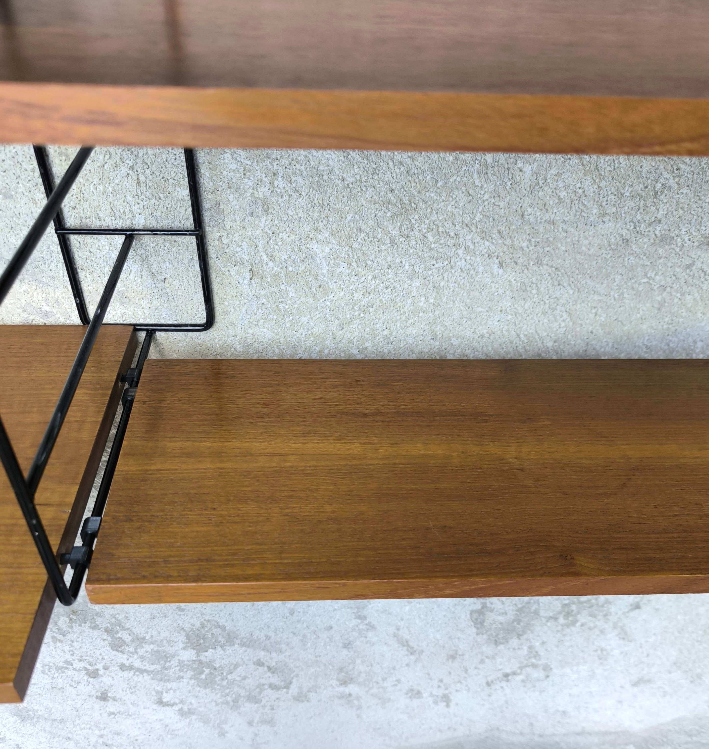 Modular vintage wall unit in teak.