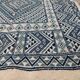 White and blue margoum rug hand-woven in natural wool