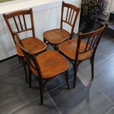 Suite de 4 chaises de bistrot Baumann vintage