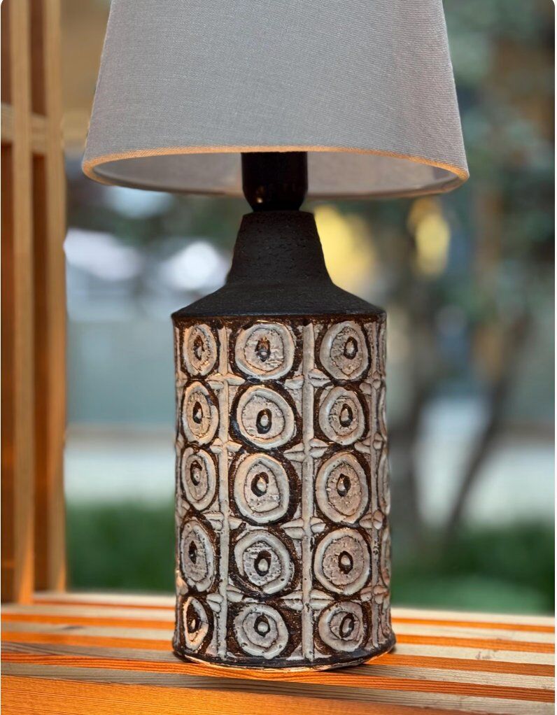 Lampe de table en grès Axella danoise vintage, années 1960