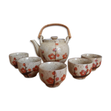 Enamelled ceramic tea service Japanese style décor