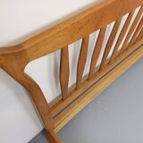 Lit double vintage français Guillerme et Chambron en chêne massif années 60