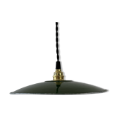 Old suspension industrial enamelled green 24 cm