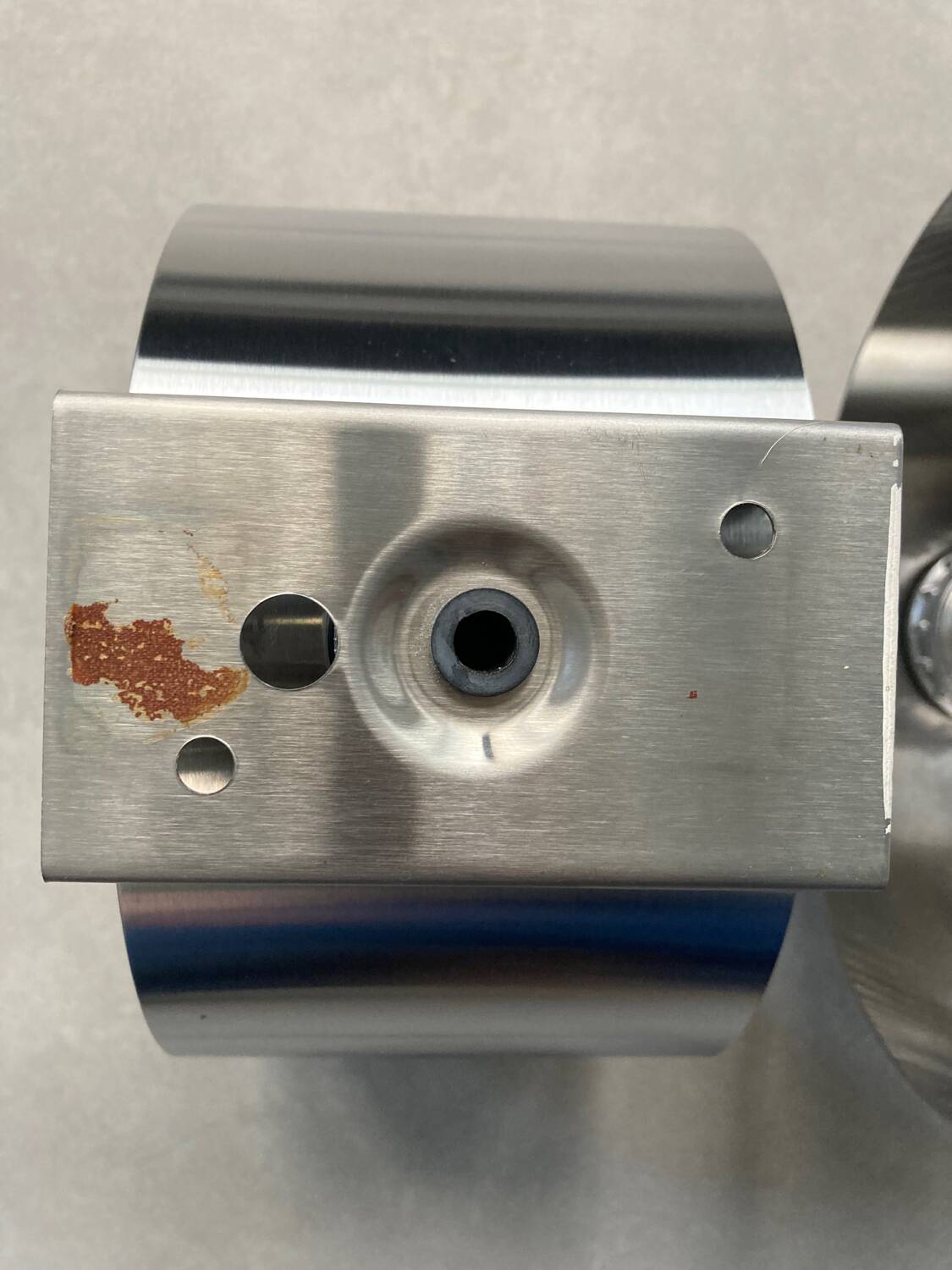 Pair of Space Age brushed metal wall lights