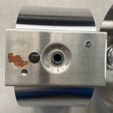 Pair of Space Age brushed metal wall lights