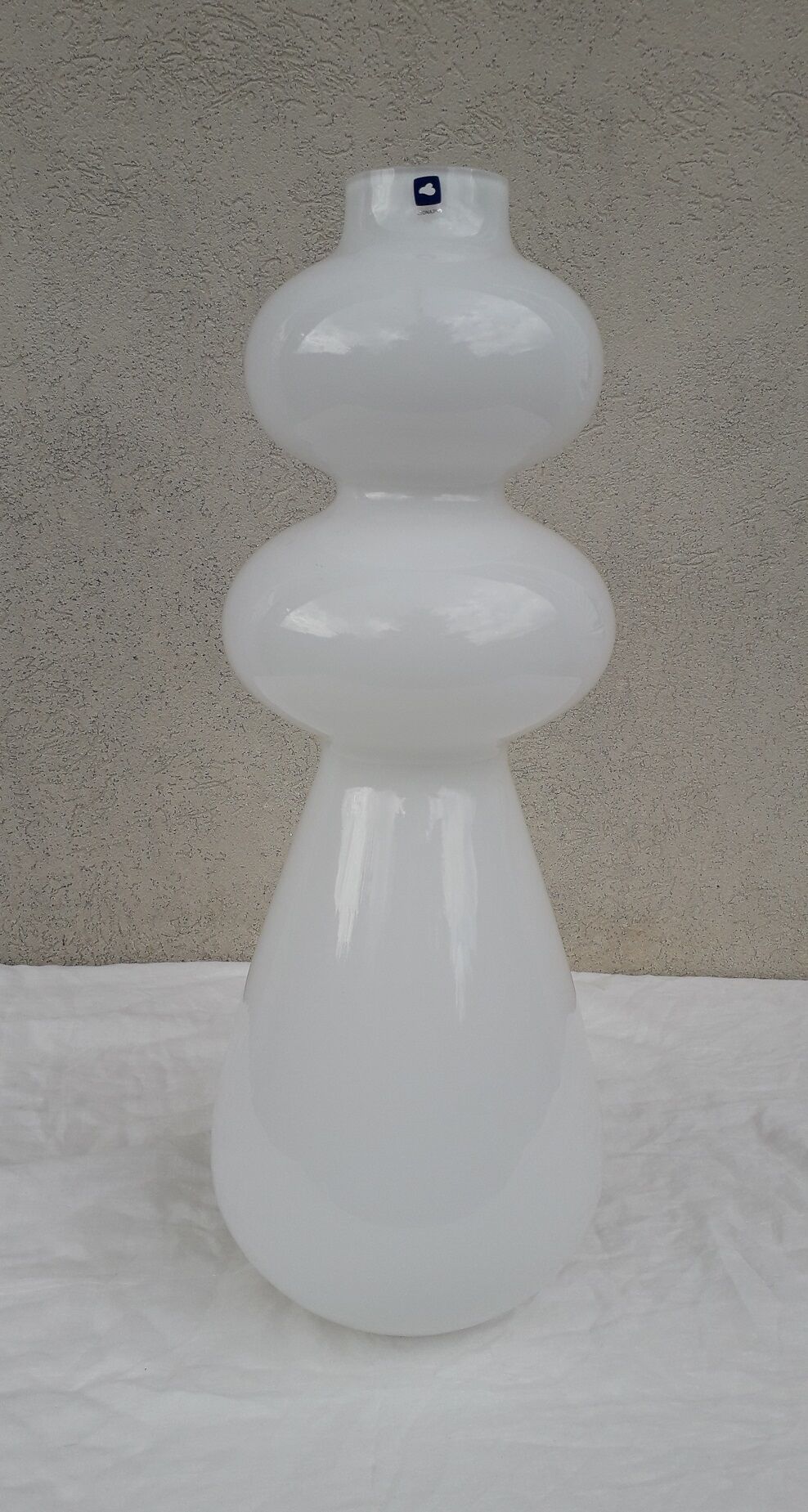 White glass vase
