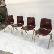 Lot of 4 vintage chairs Galvanitas S22 in the Netherlands