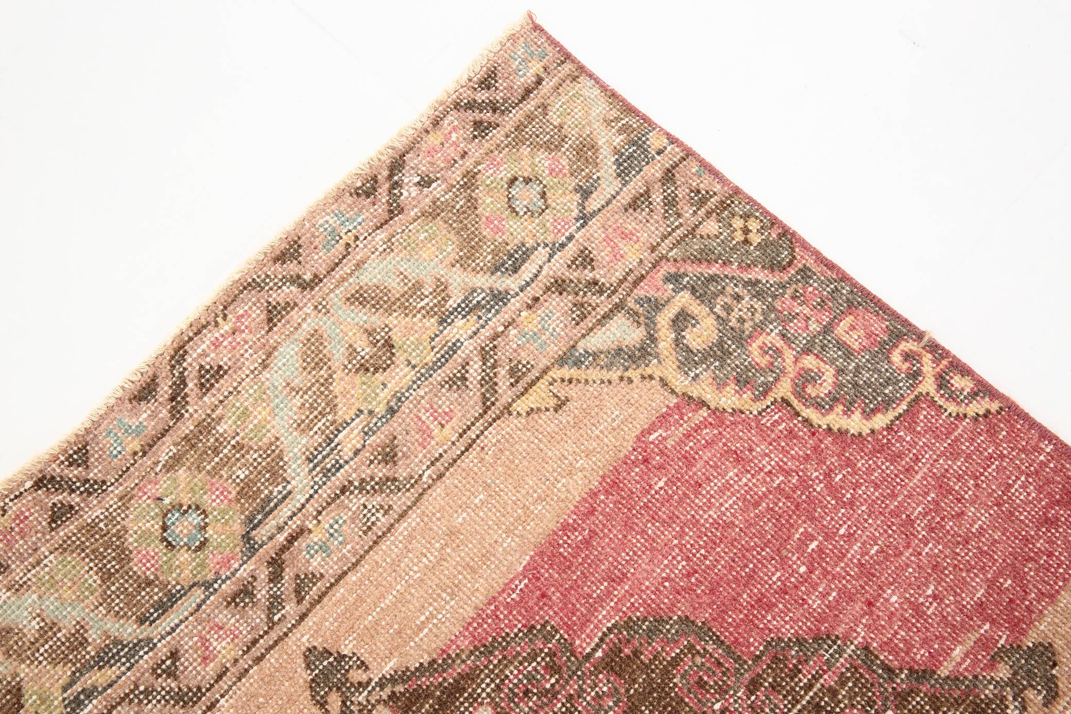 3x13 Red & Pink Vintage Runner Rug, 91x399Cm