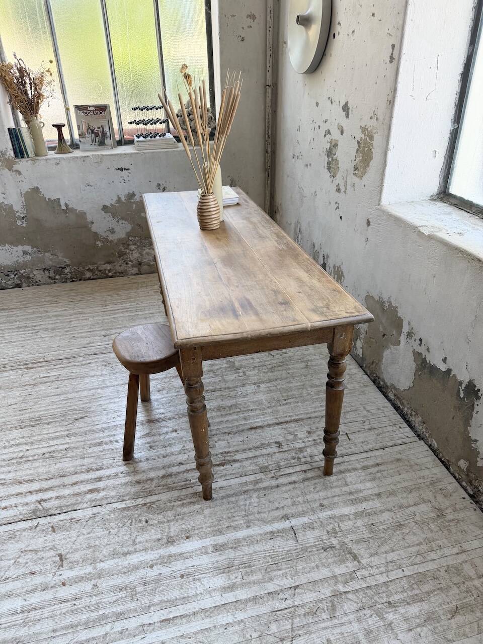 Table de ferme, bistrot en hêtre 1900