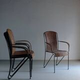 4 Frederick Weinberg wicker iron chairs | 1960s