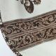 Antique plate with brown floral decoration, Grand dépôt E. Bourgeois