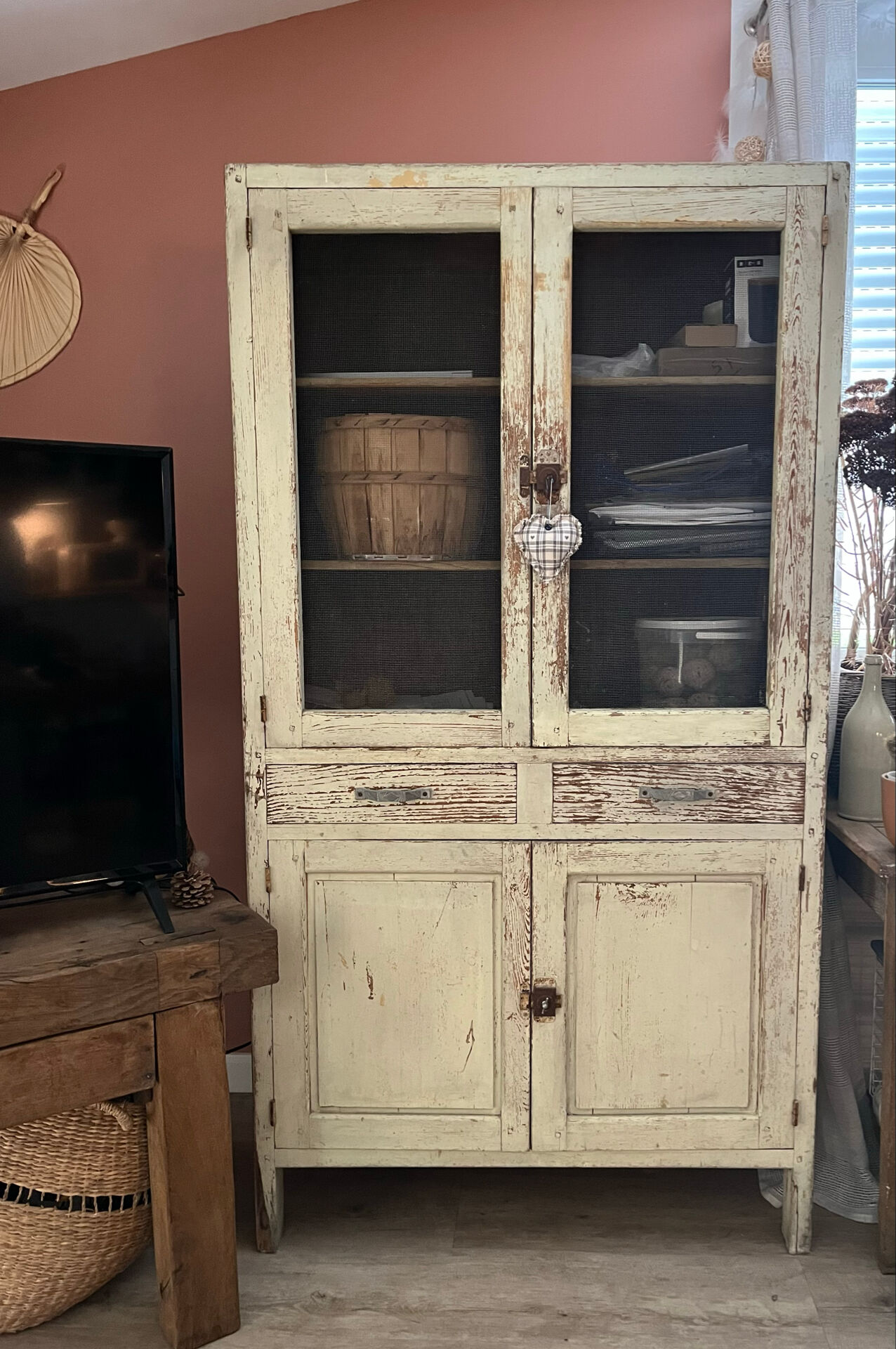 Buffet, dresser, pantry in patinated wood