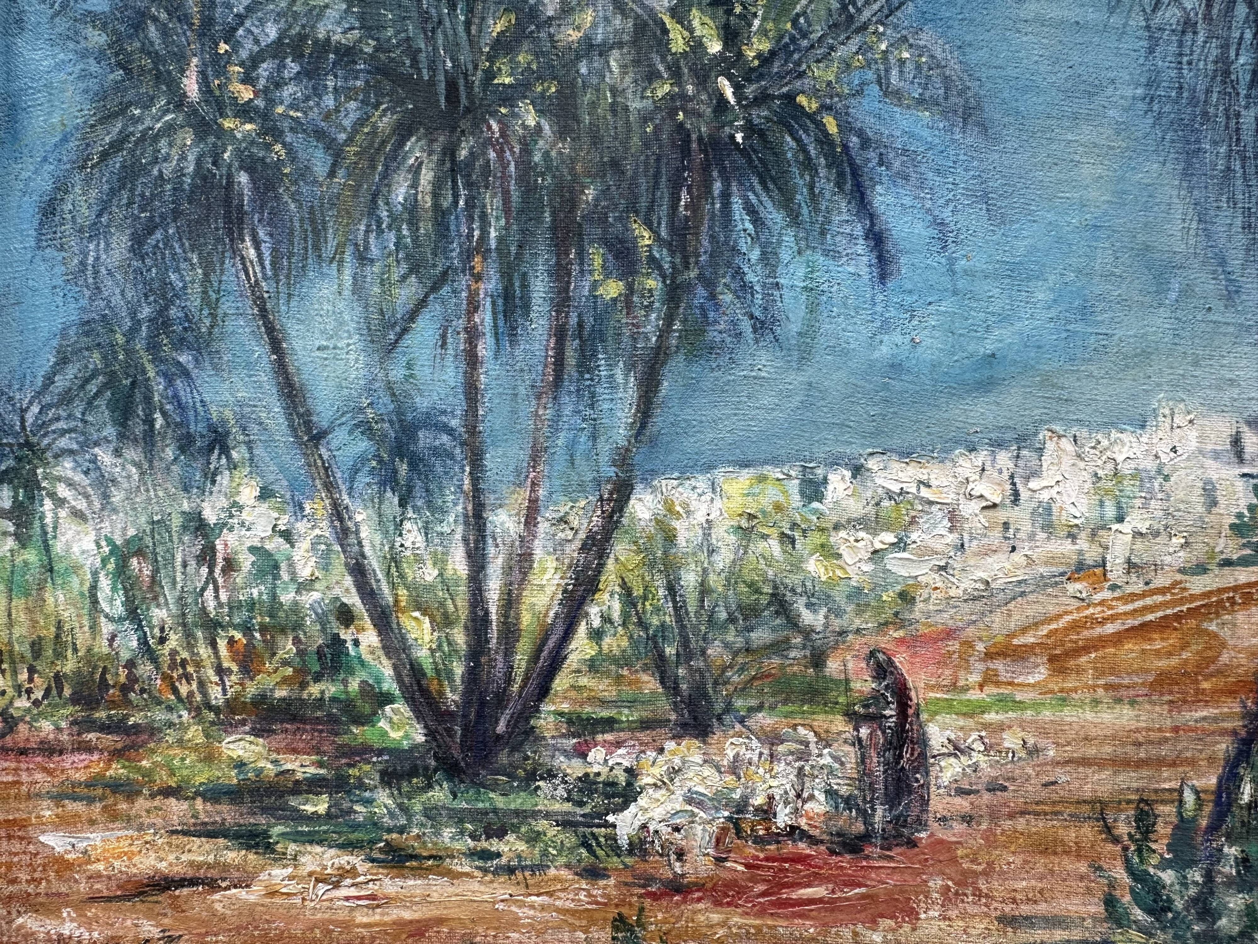 Orientalist painting signed circa 1950, "GAFSA - Tunisia"
