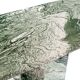Vintage dining table in green and white veined marble. Completely restored. Italy, 90's
