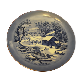 Porcelain plate blue