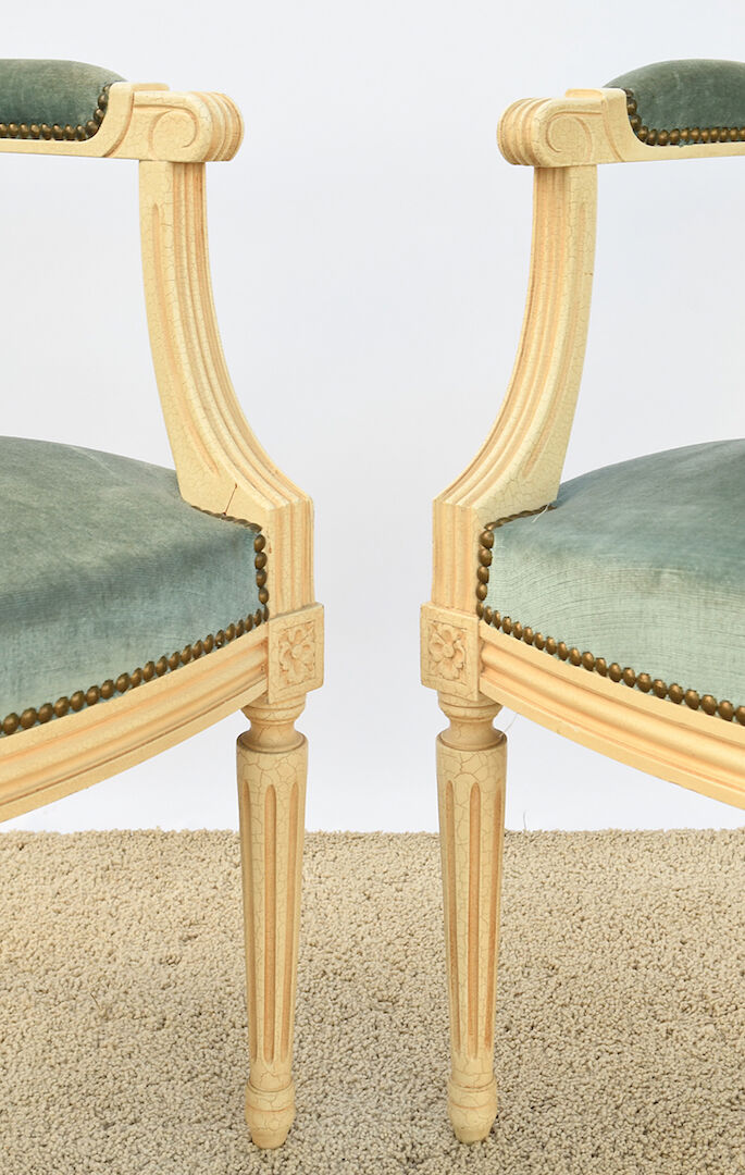 Pair of Louis XVI style armchairs