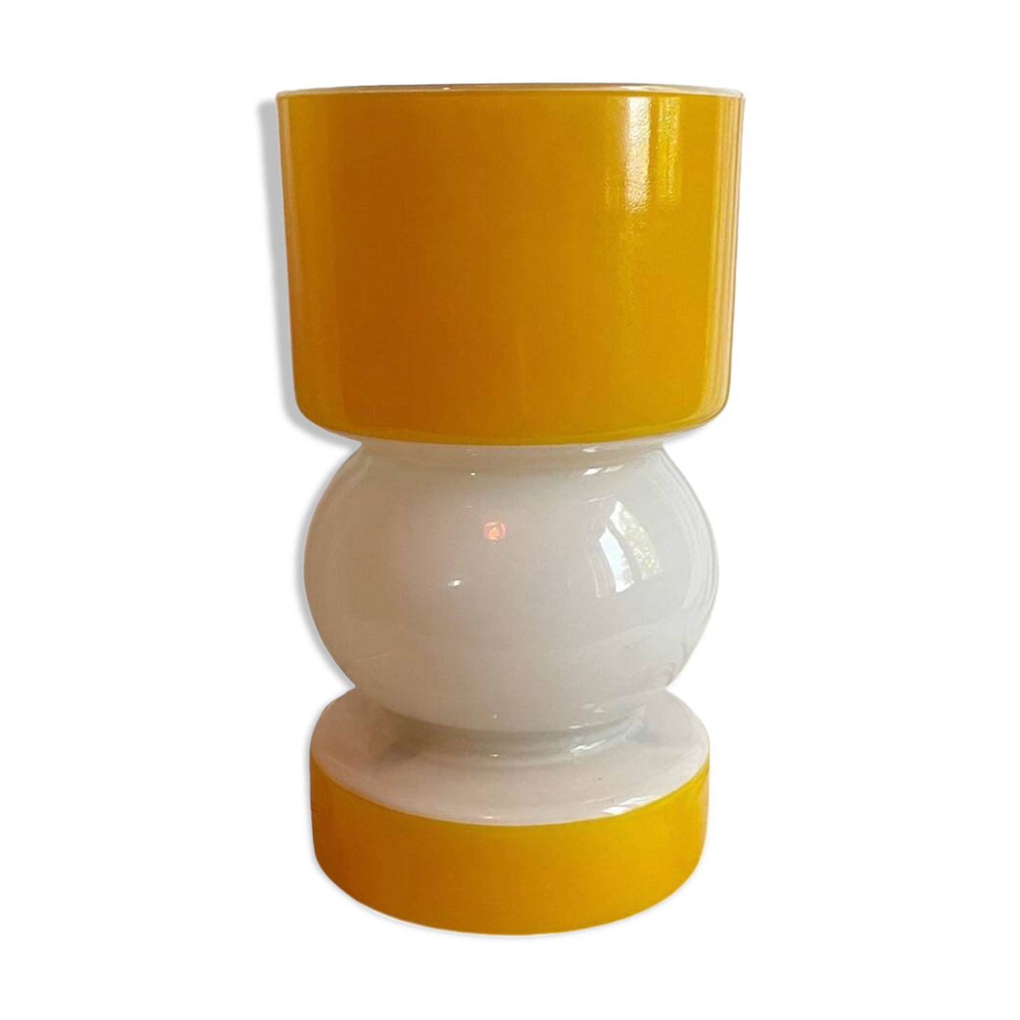 Vintage Lamp • Two-Tone Glass • Space Age • 1980