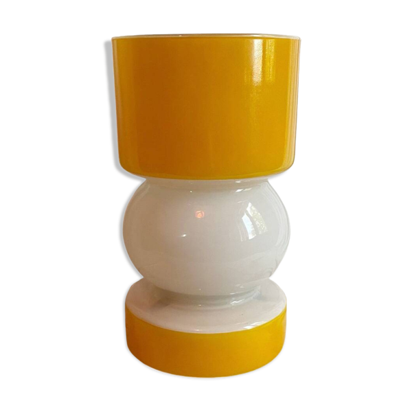 Lampe Vintage • Verre Bicolore • Space Age • 1980 - Bon état sur Selency