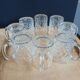 8 antique chiseled glass glasses / mugs