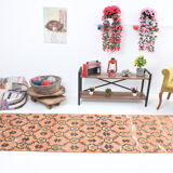 Geometric pattern turkish runner rug 350x85cm