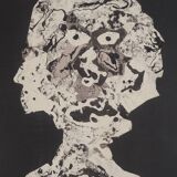 jean dubuffet: portrait - lithograph and stencil