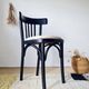Chaise bistrot bois courbé noir assise rayures