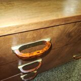 Walnut art deco chest of drawers