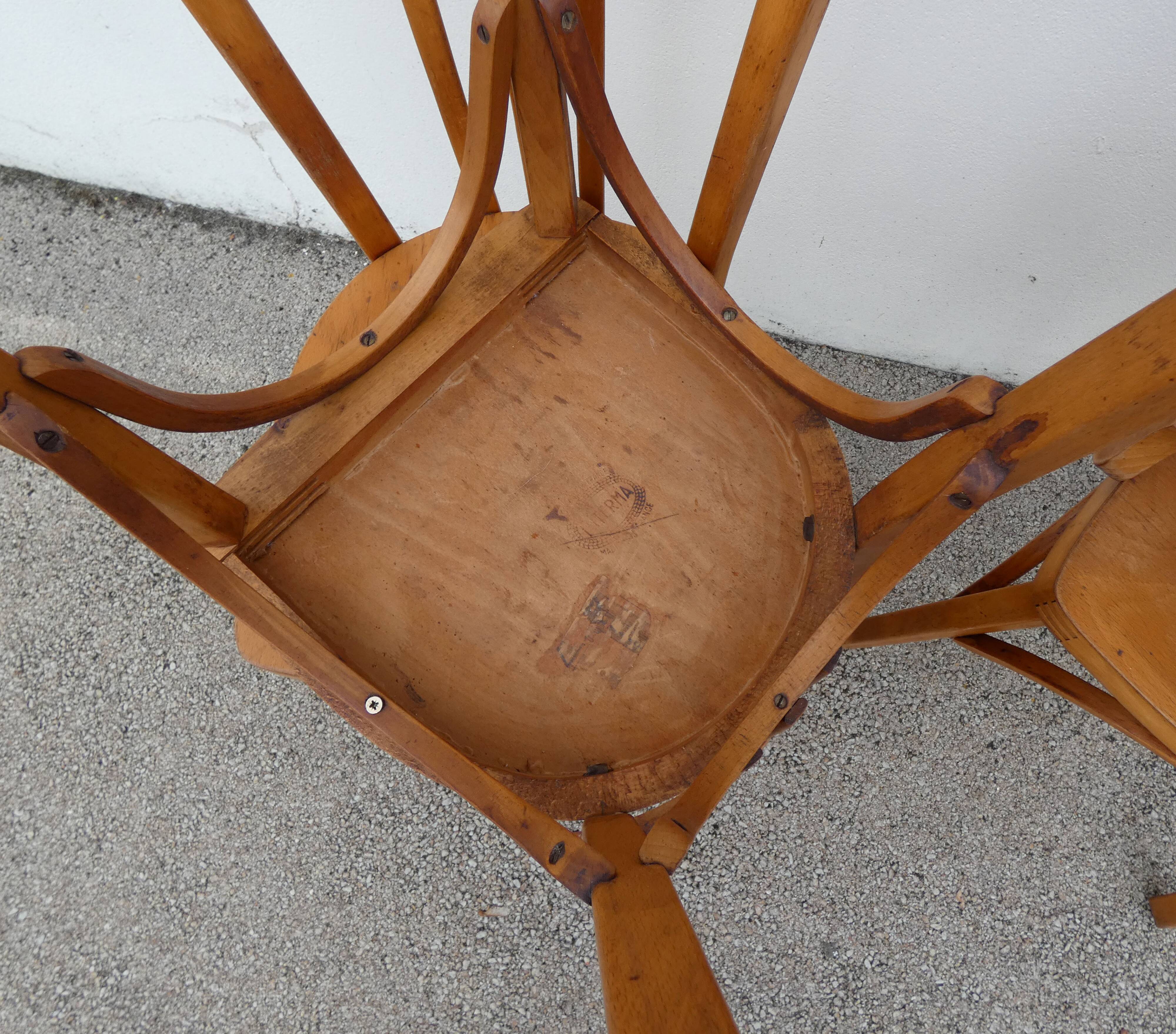 4 old vintage Luterma bistro chairs