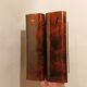 Vintage magazine holder tortoiseshell style & golden brass. Italy 1970