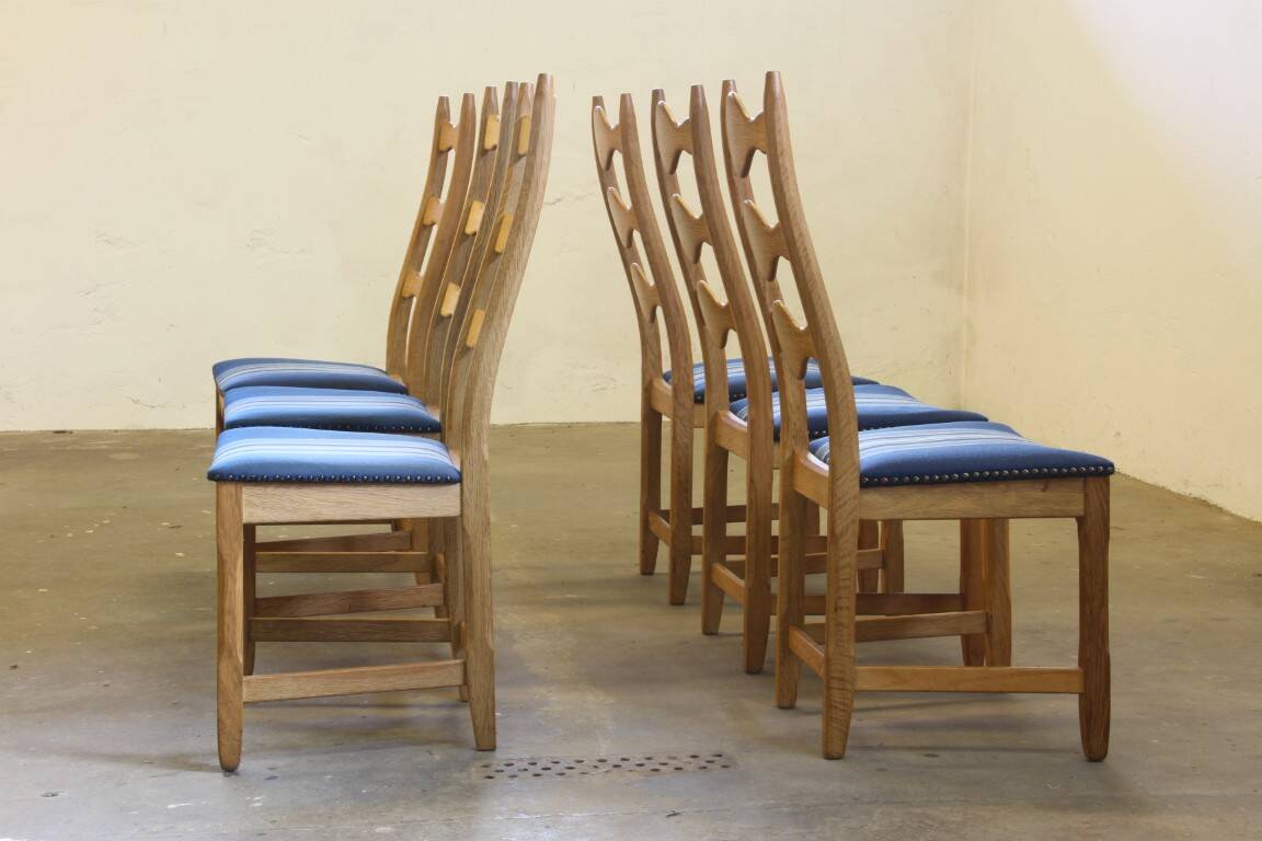 Chaises de salle à manger en chêne brutaliste danois des années 1960 dans le style de Kjærnulf