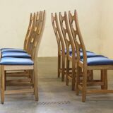 Chaises de salle à manger en chêne brutaliste danois des années 1960 dans le style de Kjærnulf