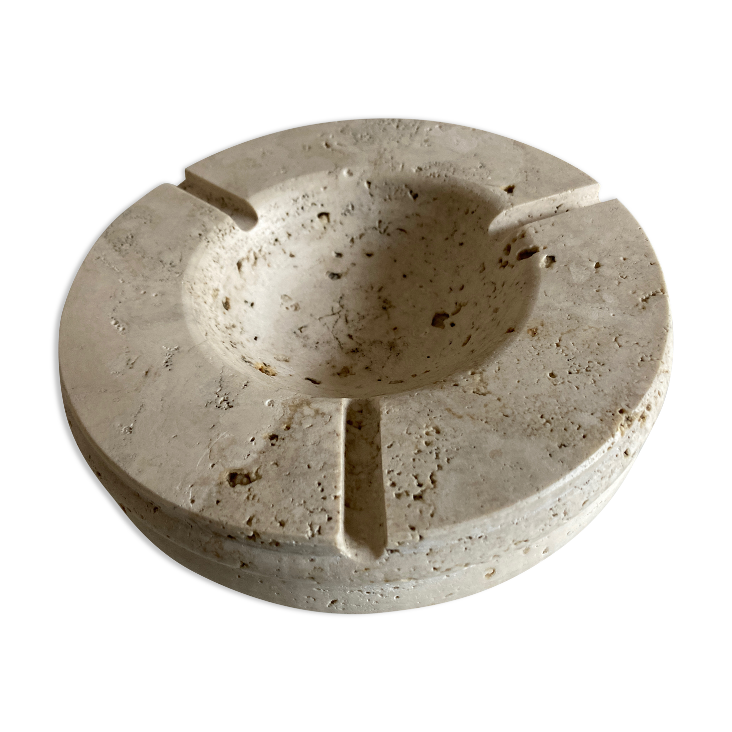 Travertine ashtray XXXL Italian neoclassical work 1970