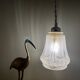 Vintage art deco tulip pendant light in frosted glass