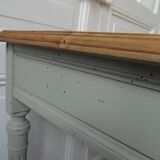 Louis XVI style desk and serving trolley, enhanced in verdigris.