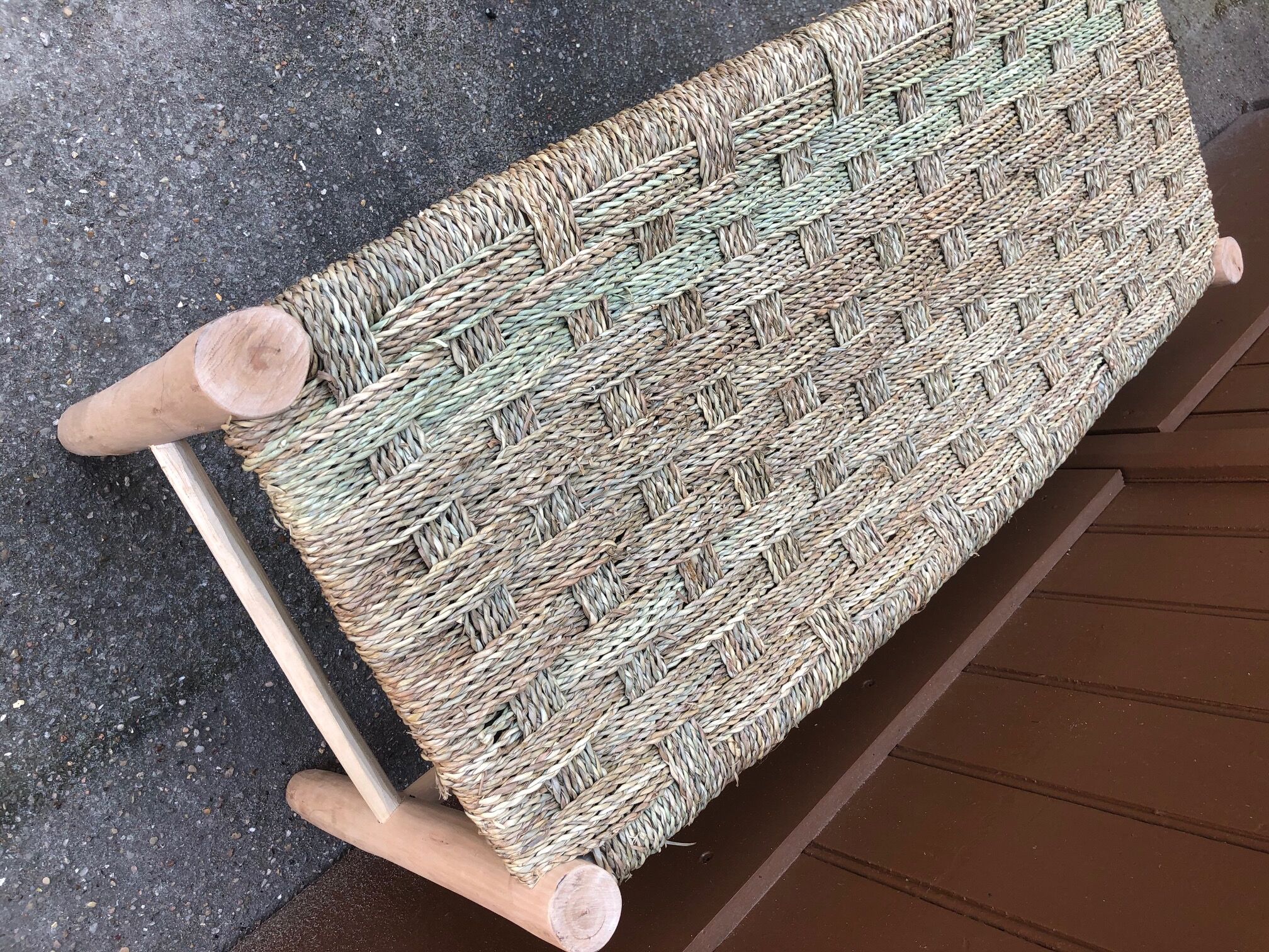 Vintage wood and doum bench