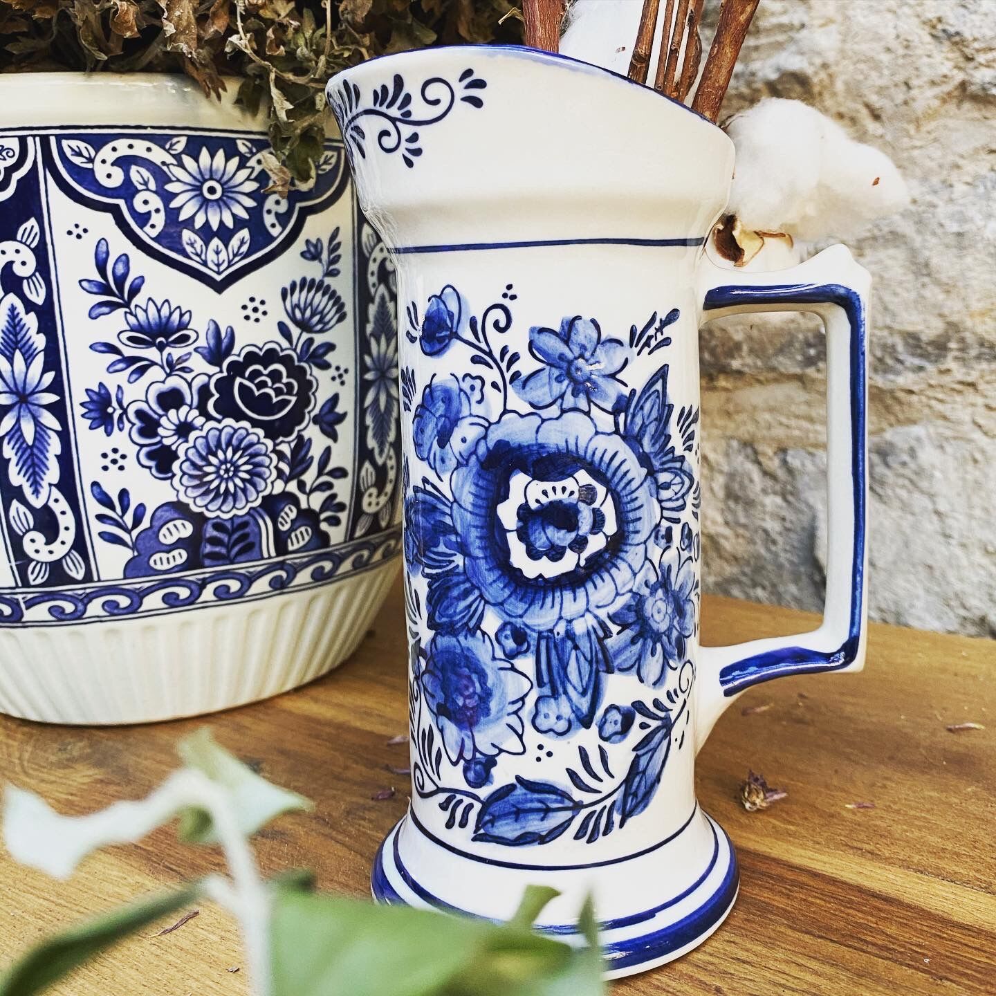 Delft earthenware pitcher / vase