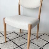 Vintage chairs 60s fully restored with a curly fabric